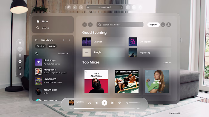 Spotify Spatial Design For Apple Vision Pro on Behance