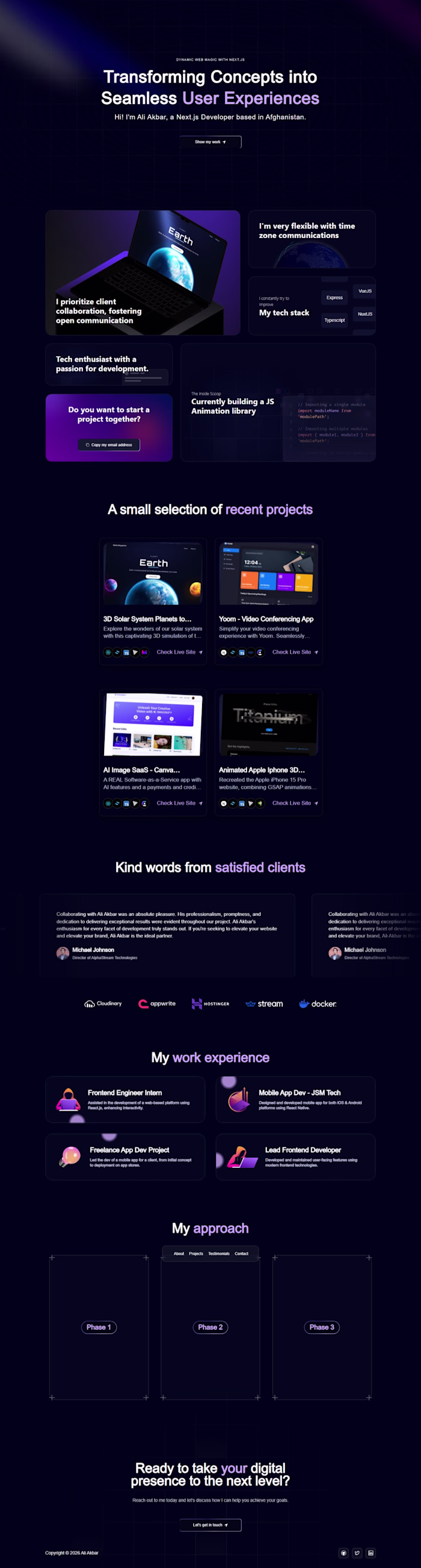 Premium Cyberpunk Portfolio & Immersive
