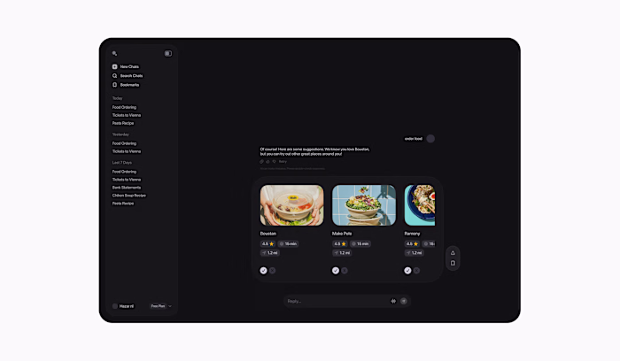 AI chat UI