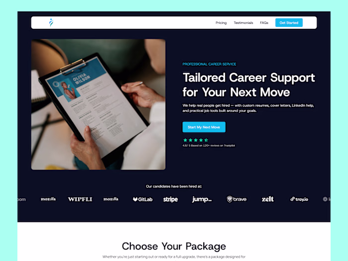 AI-Powered Career Services Landing Page
