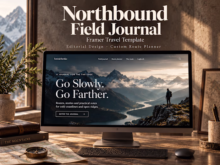 Northbound Field Journal - Framer Travel Template