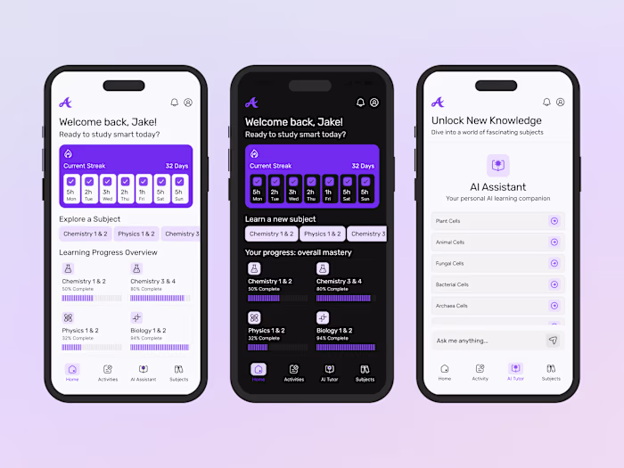 Aspire AI - EdTech Mobile App Design