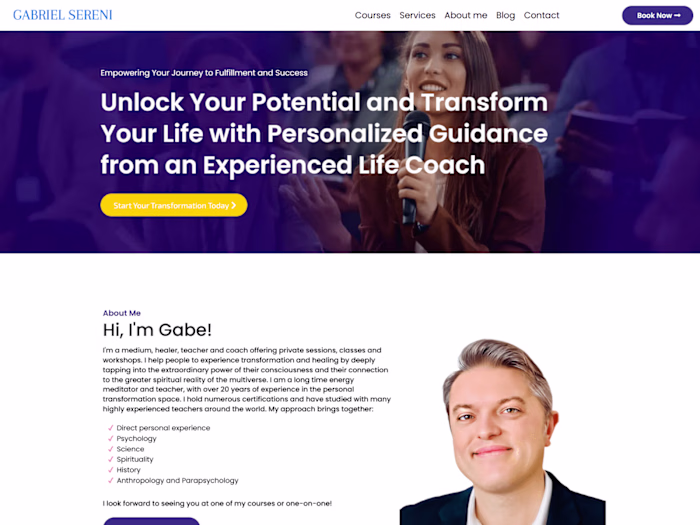 Website Rebuild for Gabriel Sereni on Fiverr