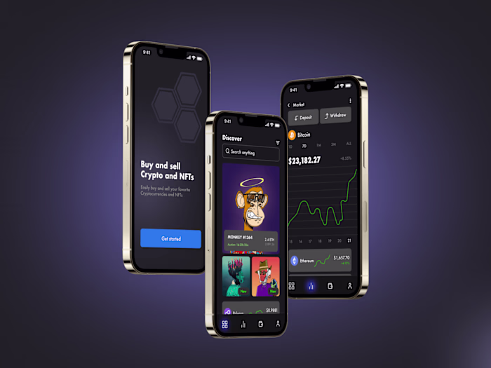 Concept UI Mobile App Design for Crypto and NFT