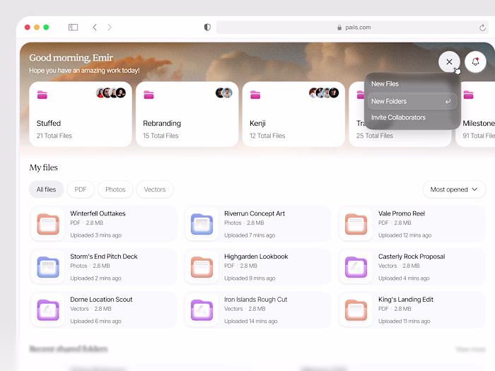 Pails - Cloud Service Dashboard