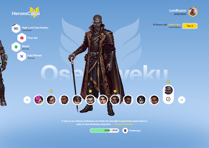 Game Lobby Character Selection Design