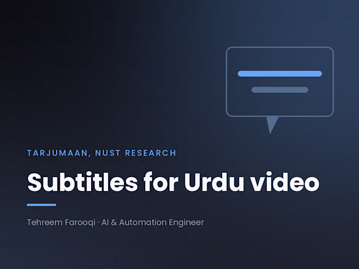 Tarjumaan: The First Automatic Urdu Video Captioning System