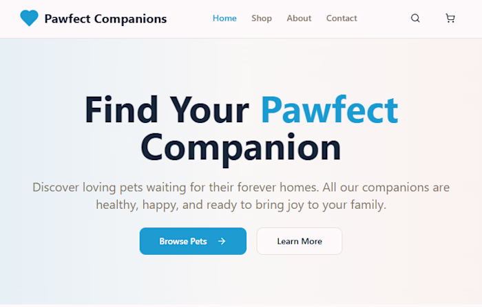 Pawfect Companions – Pet E-Commerce Store