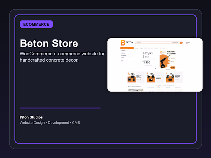 Beton Store - WooCommerce E-Commerce Website