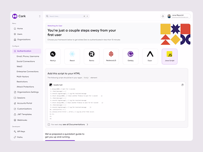 Cark - User management platform ( Authentication)