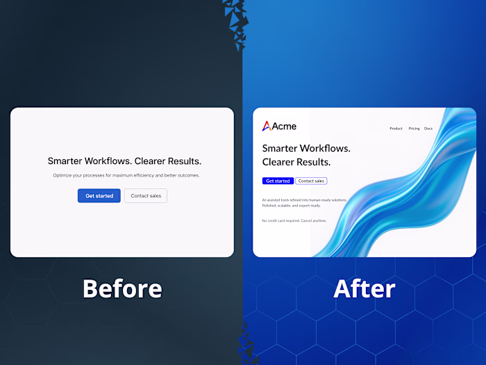 Website Hero Redesign — From Template to Brand-Ready