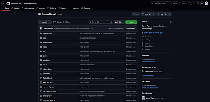 Game Plan AI — Full-Stack AI Fitness Coach