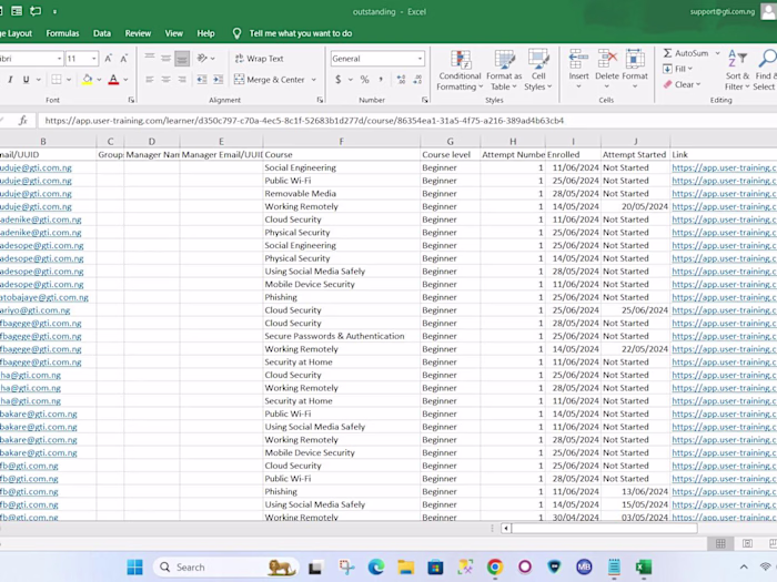 Excel Entry
