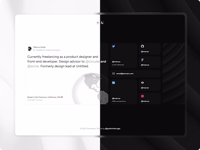 Horizontal · Portfolio Template for Framer