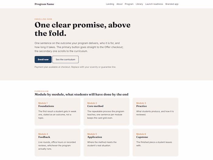 Kajabi course-launch kit — theme, preview and launch checks