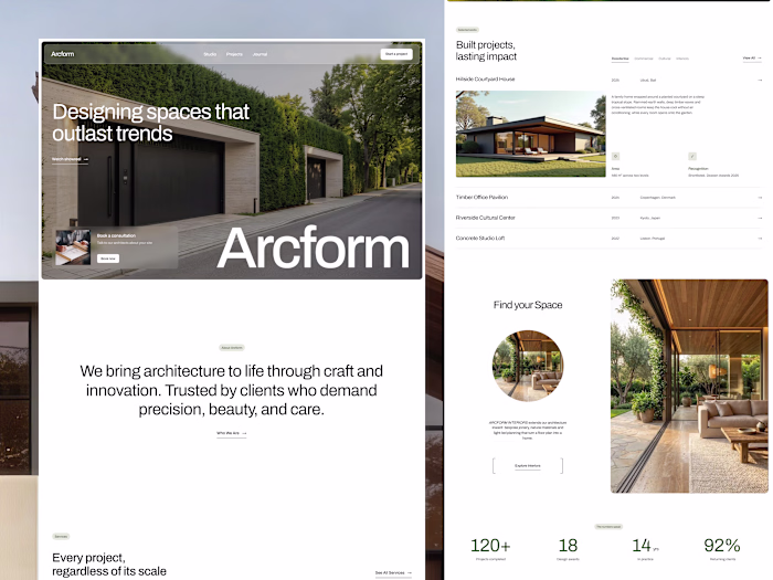 Arcform - Real Estate Landing Page