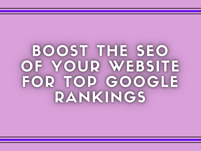 I will boost the SEO of your website for top google rankings