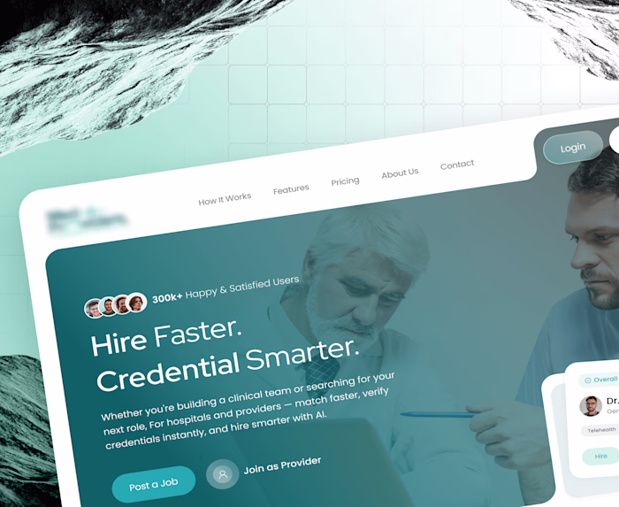 Healthcare Hiring Platform Website UI/UX Design