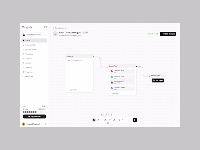 AI SaaS Platform UI/UX Design