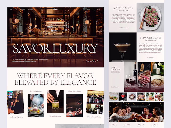 Veloura - Luxury Food Restaurant Website