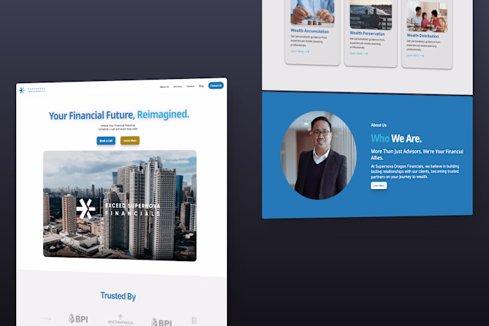 Supernova Financials Figma Web Design