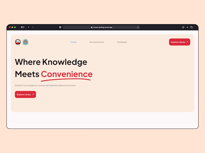 BUESA E-library Landing Page