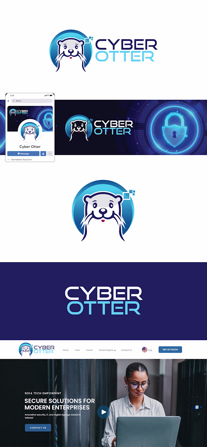 Cyber Otter Logo Design