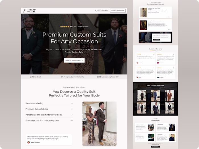 Framer landing page for a
