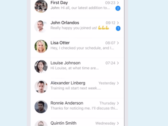 OneTeam's iOS app