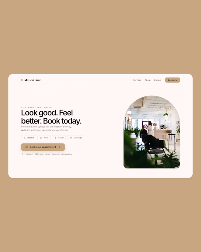 Hero Design for Salon