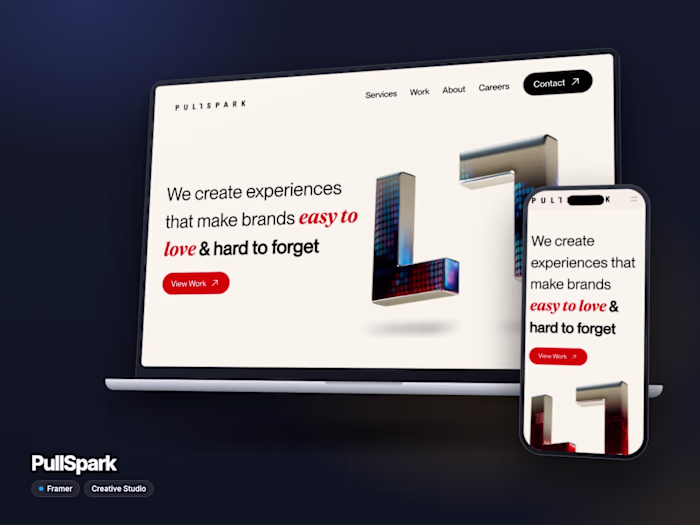 PullSpark | Framer Website for a Creative Studio