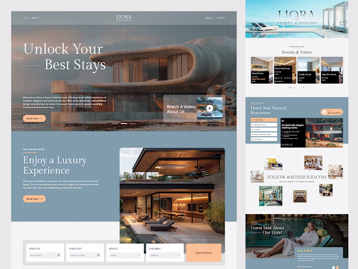 Luxury Hotel website - web design - landing page