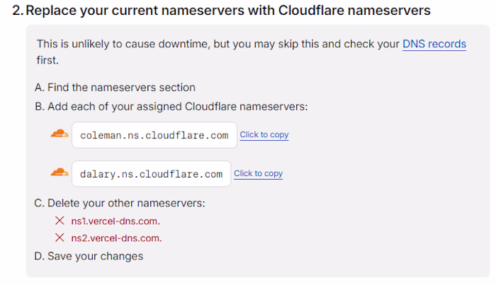 VERCEL TO CLOUDFARE DOMAIN TRANSFER