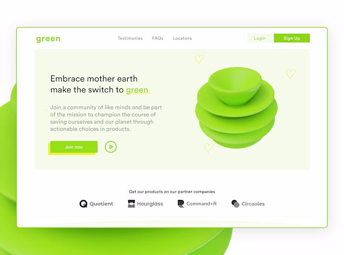 eco-friendly platform landing page