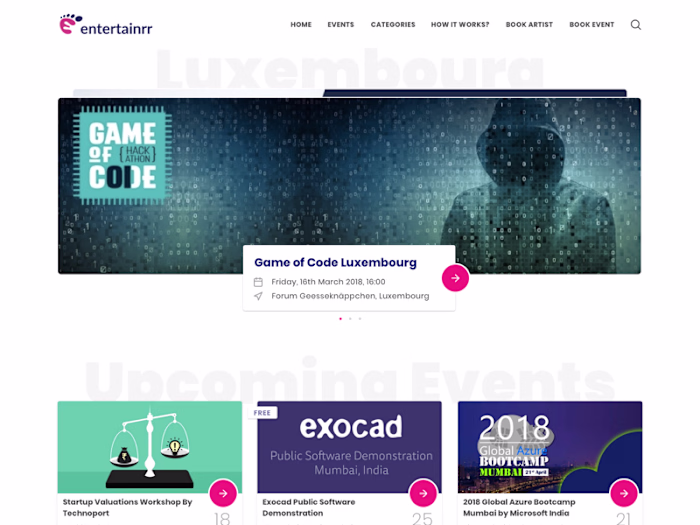 Entertainrr.lu website design