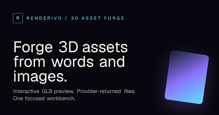 Renderivo — Browser-Based 3D Asset Studio