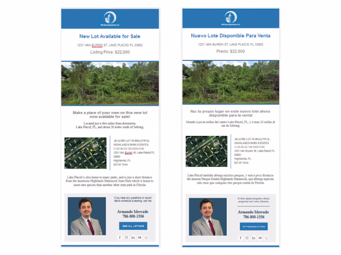 Real Estate English and Spanish Newsletter