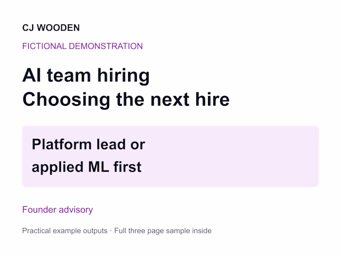 Choosing the next hire for an AI team Demo