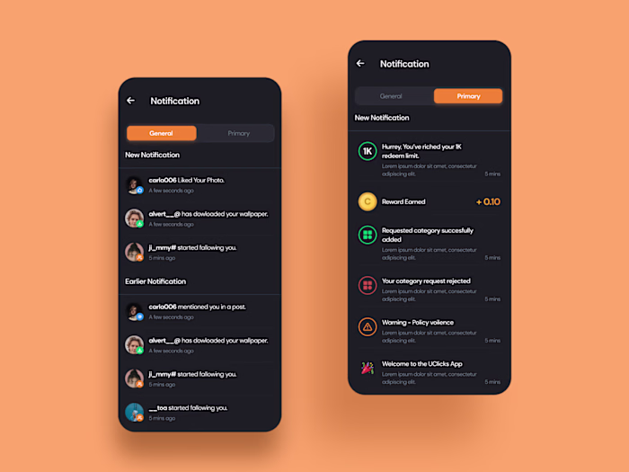 Notification Screen UI Design