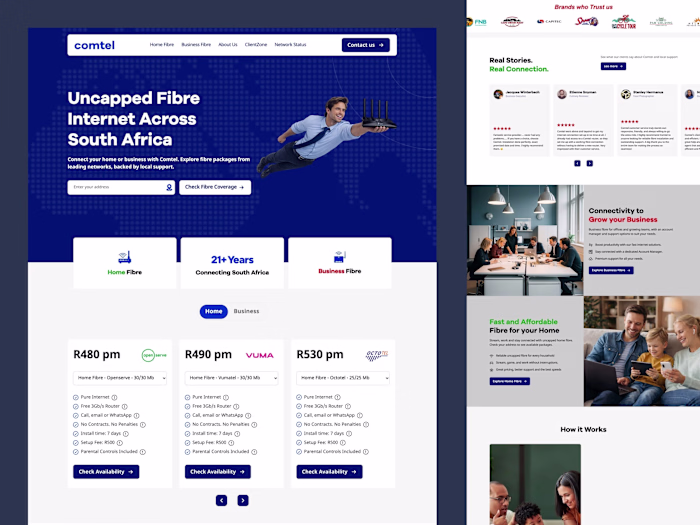 Comtel: Webflow Website for a Fiber Internet Provider