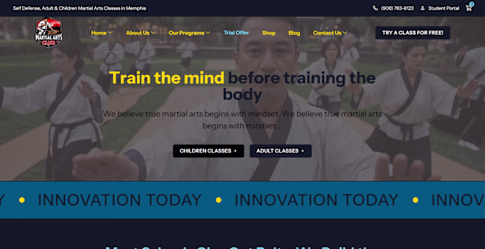 Martial Arts Academy – Website & Student Portal