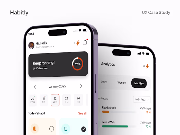 Habit Tracker Mobile App UX UI Design