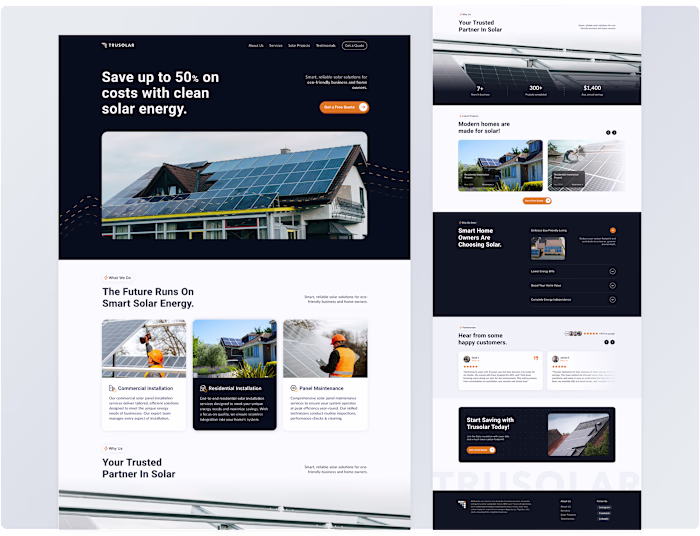 Landing page for Trusolar