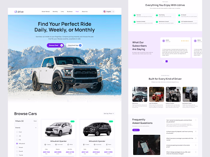 🚗 Udrive Car Rental Landing