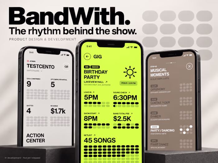 BandWith — Product Design for Live Music Management