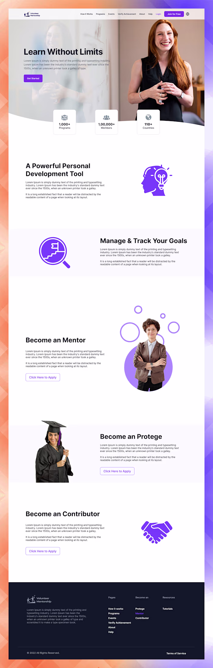 Volunteer Mentorship - Personal Development Platform
