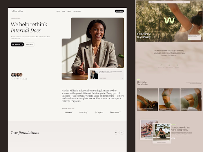 Halden & Hollow: Webflow to Framer Template Conversion