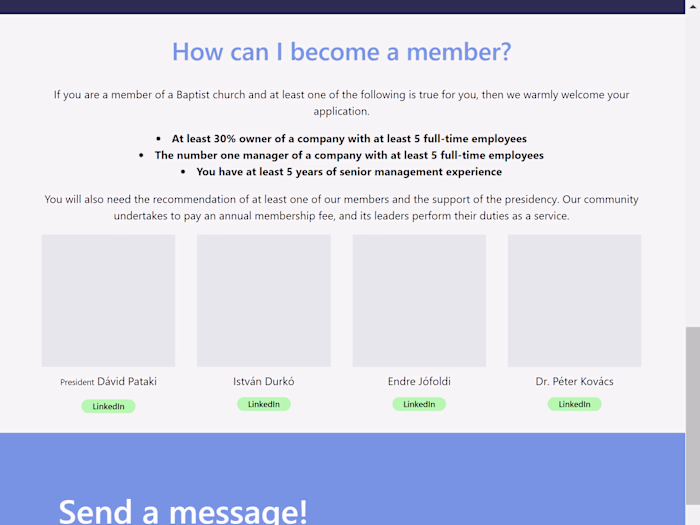 Company Landing Page