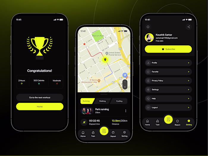 Fitness App Screen UI/UX