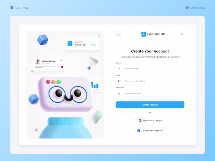 GroundUP - Sign Up/Sign In